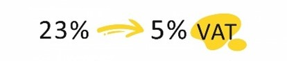 23% -> 5% VAT
