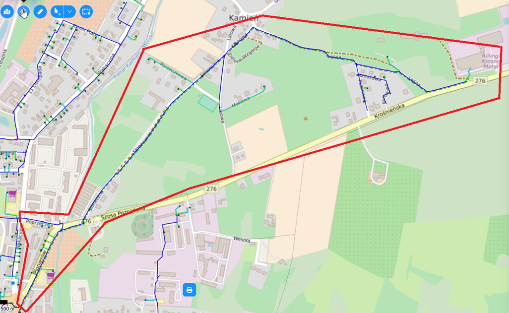 mapa przerwy w dostawie